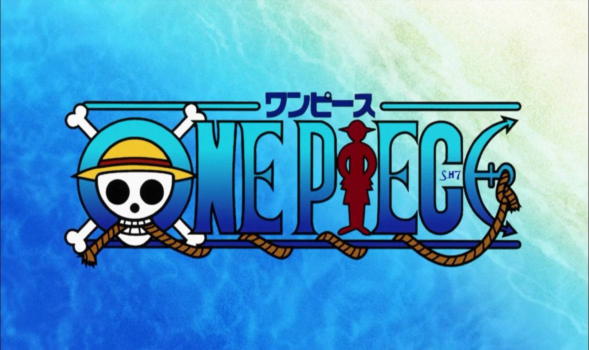 One Piece Blue Logo Ocean Waters Wallpaper