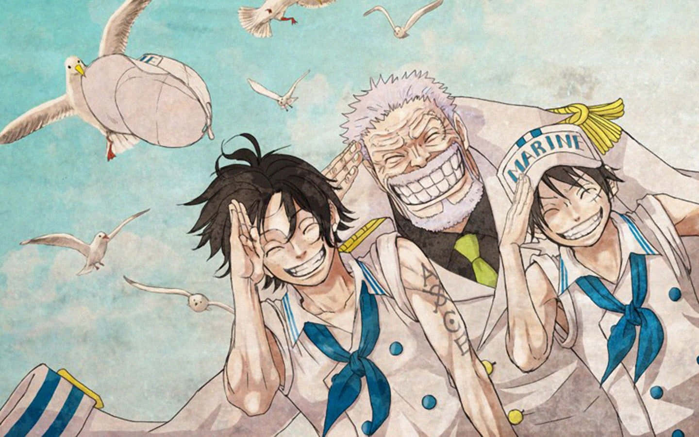 One Piece Characters Enjoying Beach Time Wallpaper