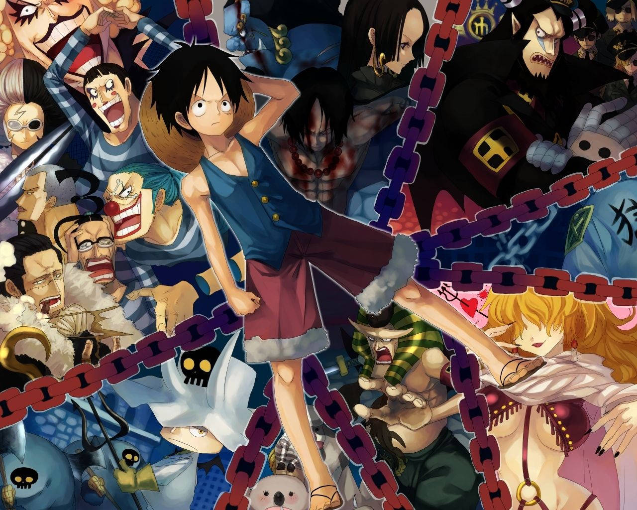 One Piece Live Luffy Cast Chains Wallpaper