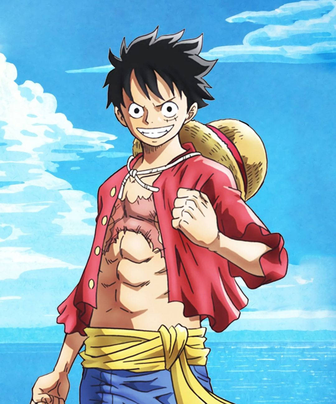 One Piece Luffy Pfp Success Pose Wind Effect Wallpaper