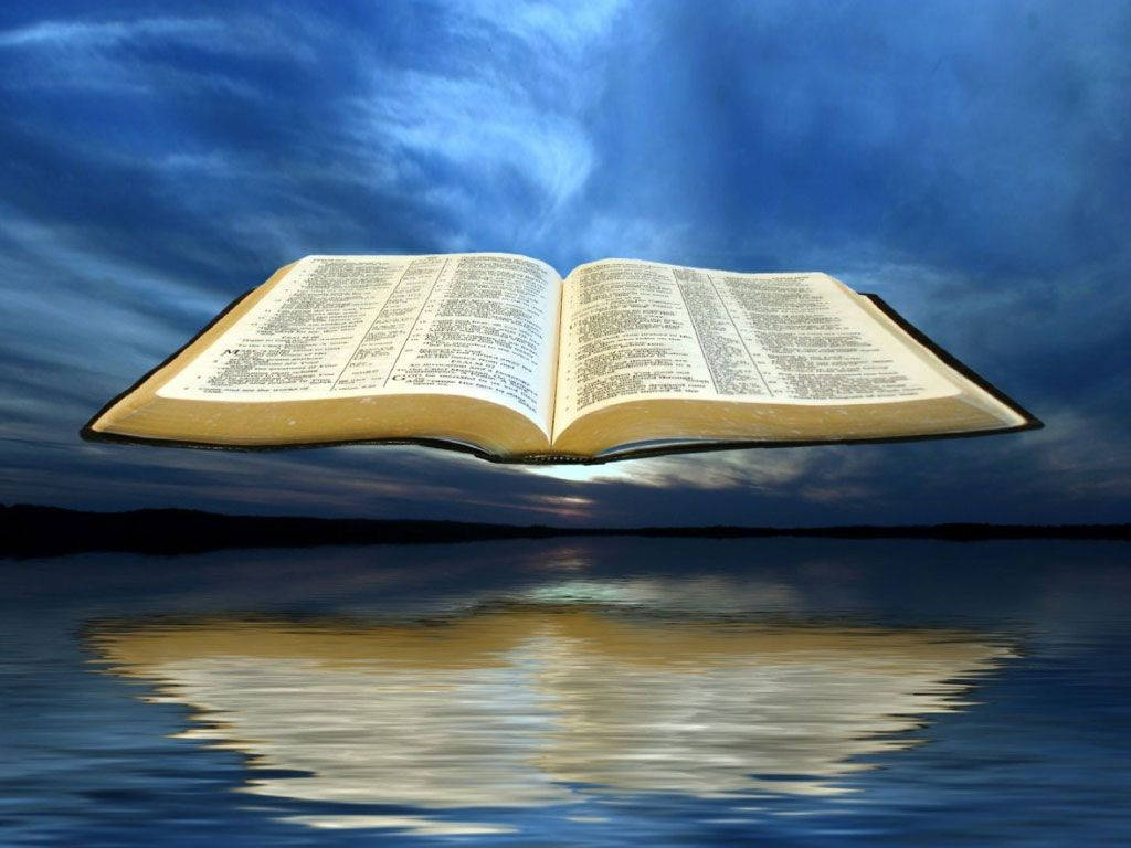 Open Bible Floating Water Wallpaper