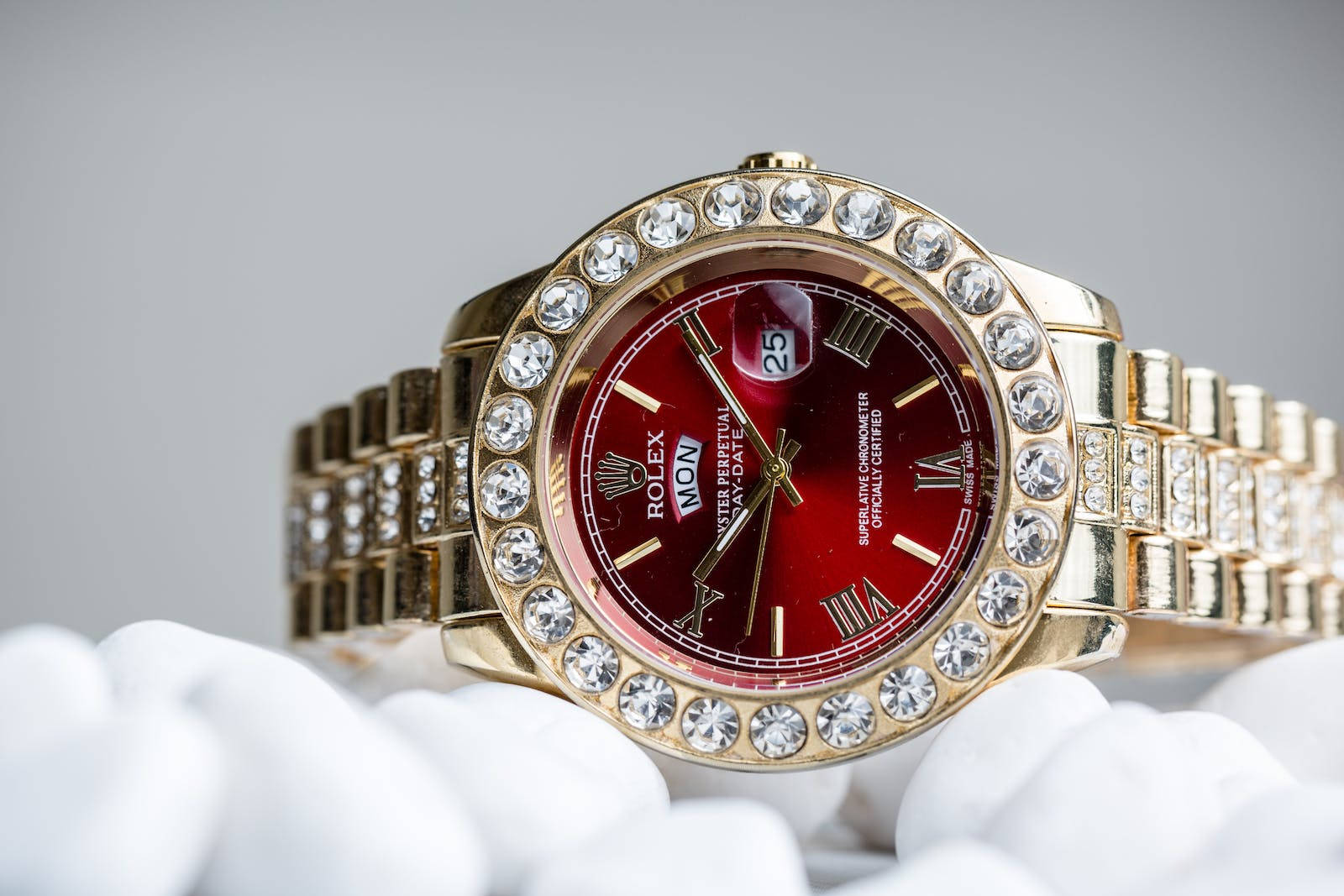 Opulence Embodied - The Diamond Studded Rolex Hd Wallpaper