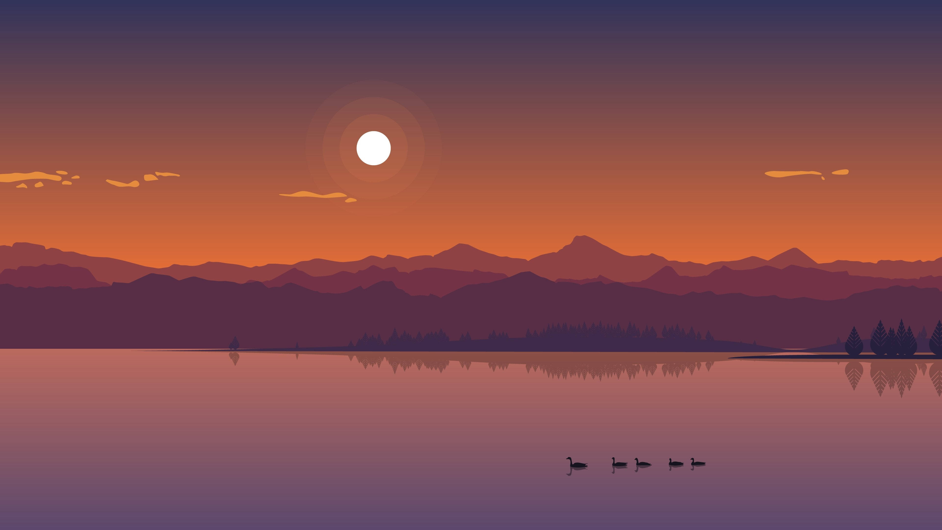 Orange And Purple Mountains Professional Desktop Wallpaper