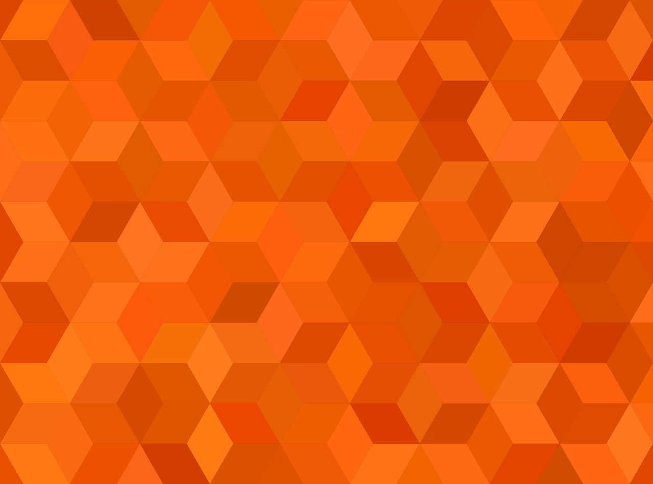 Orange Hexagonal Background With A Geometric Pattern Wallpaper