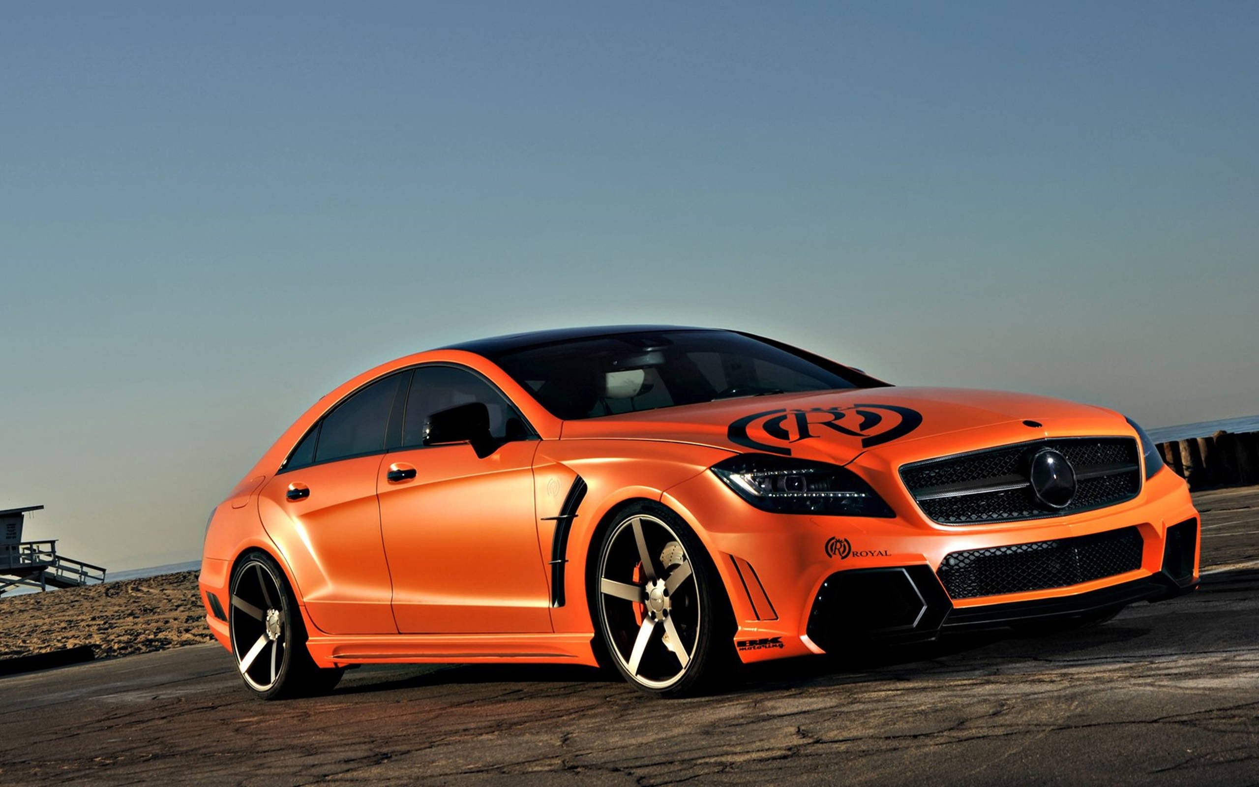 Orange Mercedes-benz Sedan Car Hd Wallpaper