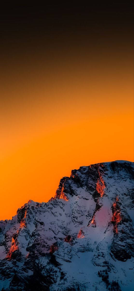 Orange Winter Sky Best Smartphone Wallpaper