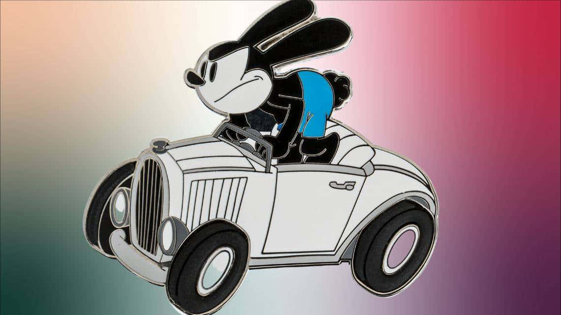 Oswald The Lucky Rabbit Driving Vintage Car Wallpaper