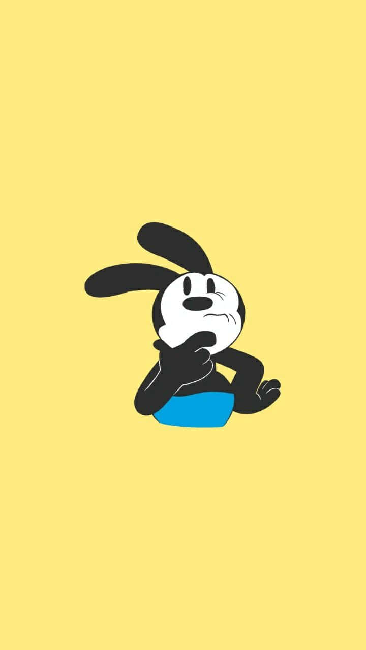 Oswald The Lucky Rabbit Thinking Pose Wallpaper