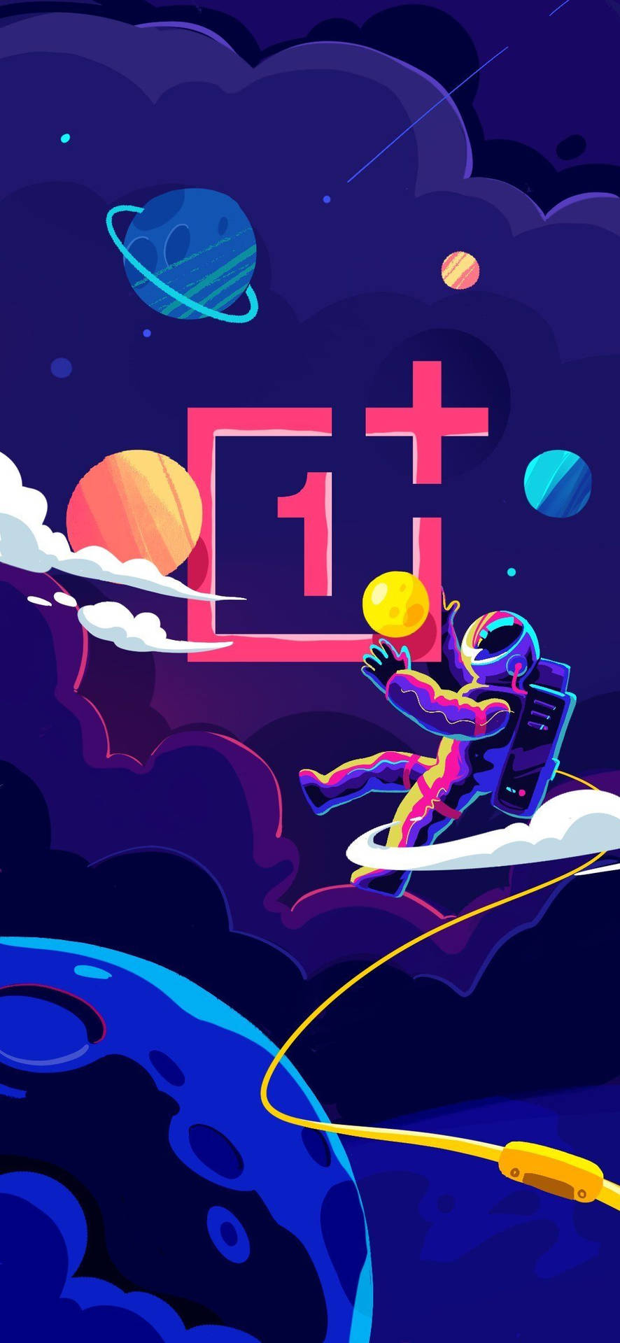 Outer Space With Oneplus 9r Logo Wallpaper