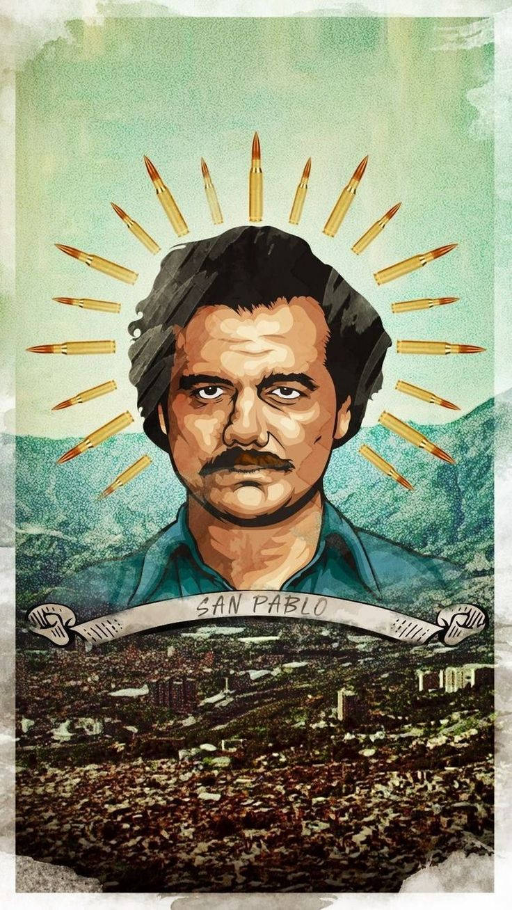 Pablo Escobar With Bullet Halo Wallpaper