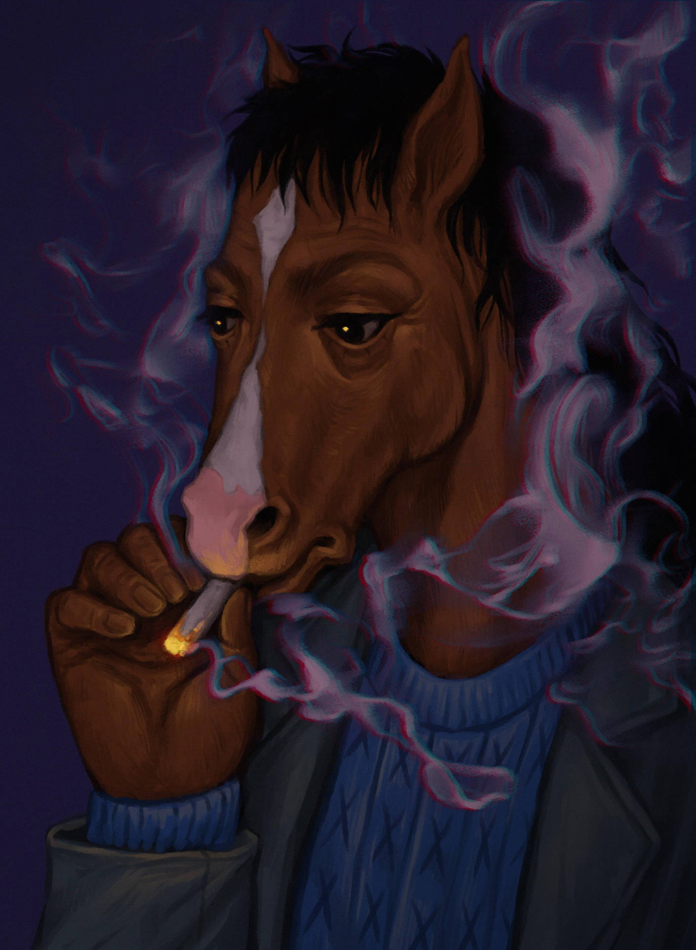 Download Bojack Horseman's downward spiral Wallpaper | Wallpapers.com