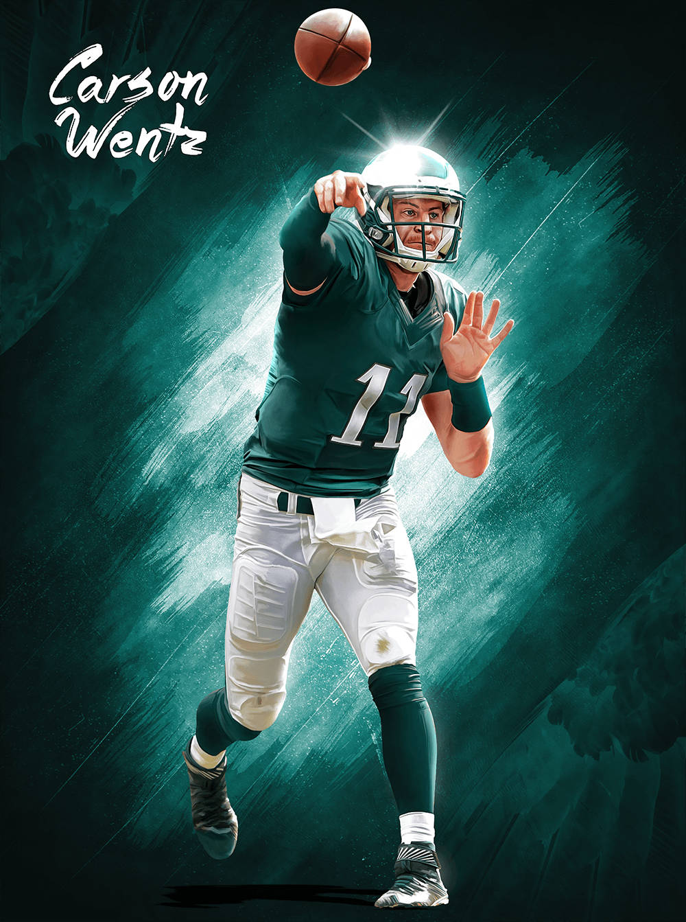 Painted Art Nfl Carson Wentz Wallpaper