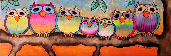 Painted Owls Facebook Cover Wallpaper