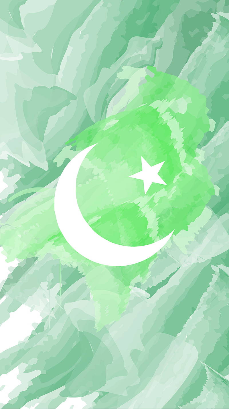 Pakistan Flag Two Tone Greens Wallpaper