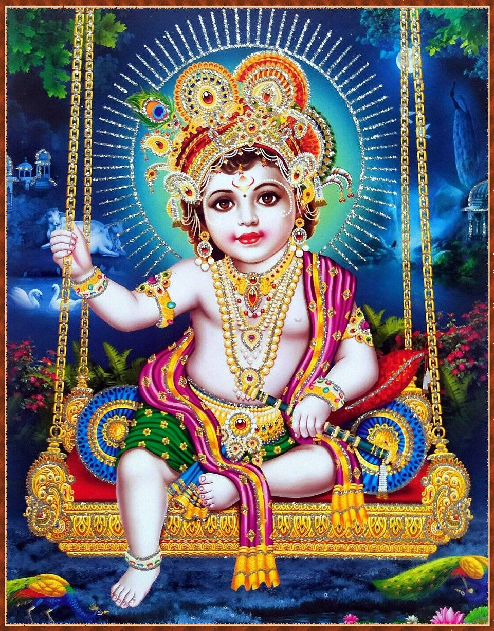Pale Lord Krishna 3d Wallpaper