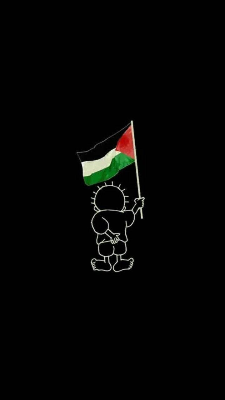 Palestine Flag Cute Cartoon Wallpaper