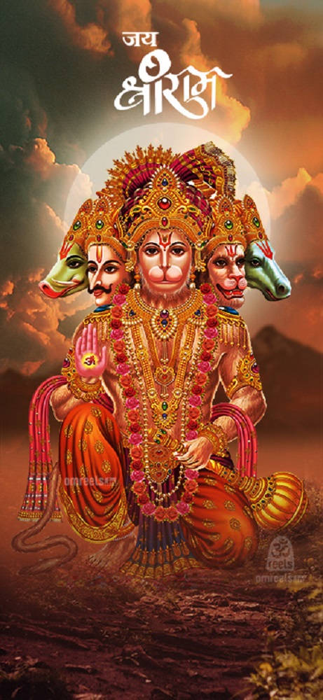 Panchmukhi Hanuman In Hindu Clothing Wallpaper