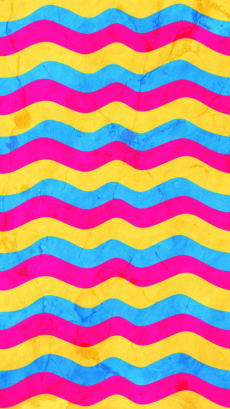 Pansexual Curved Stripes Wallpaper