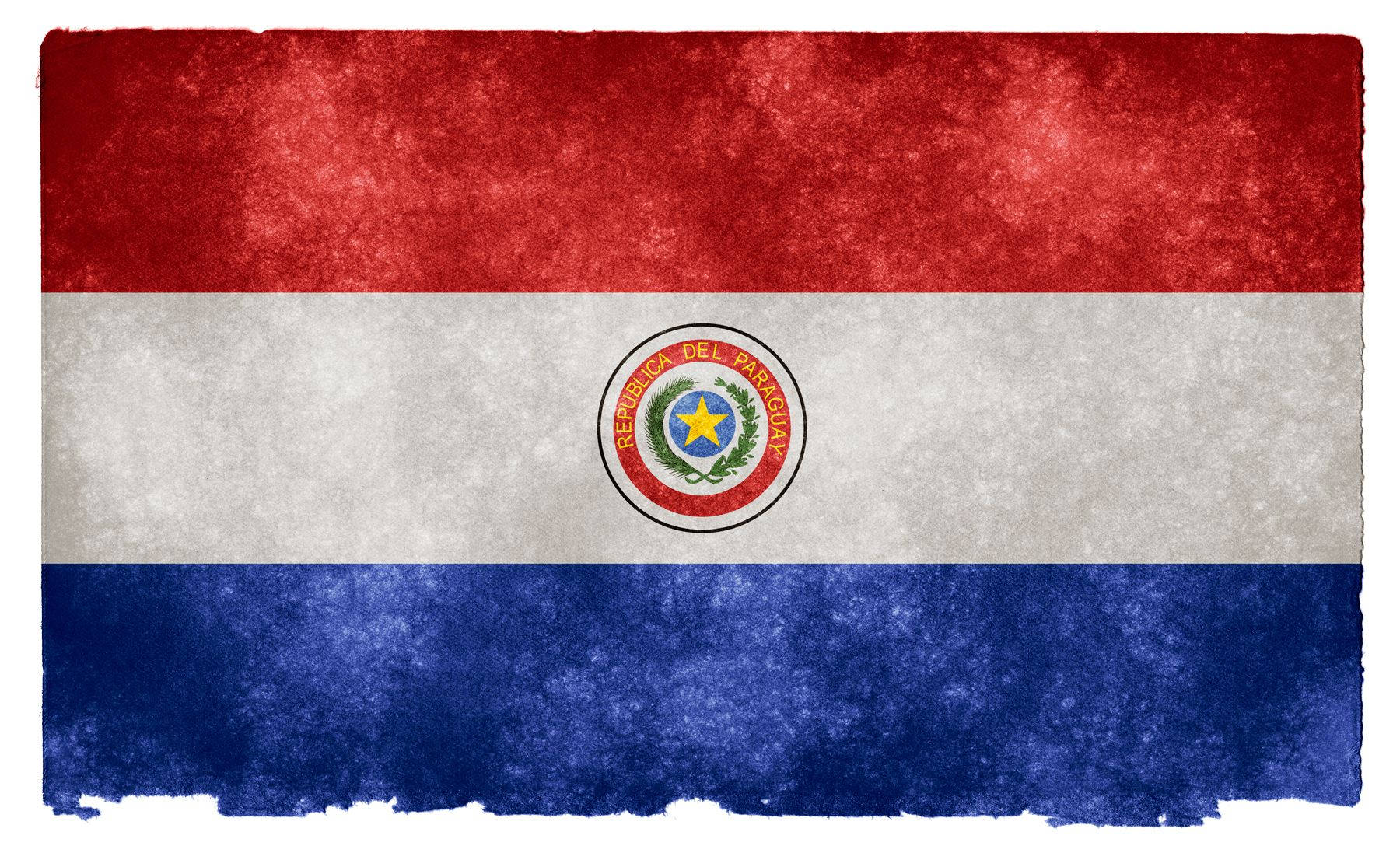 Paraguay Flag With Insignia Wallpaper