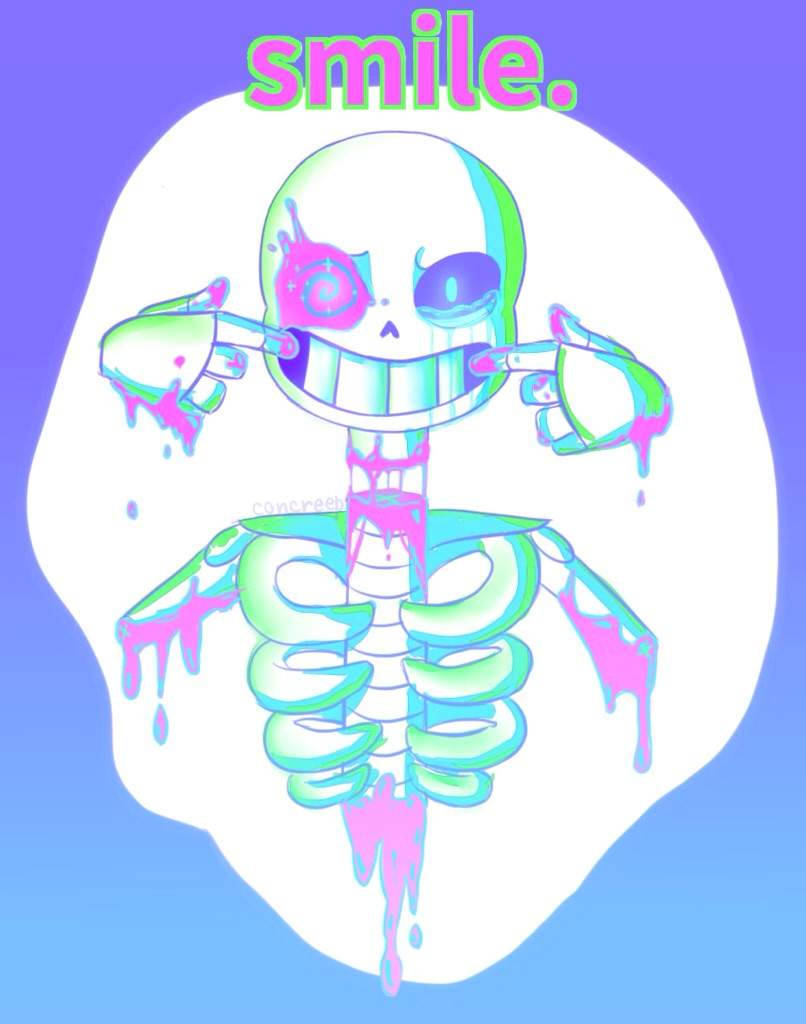 Pastel Gore Smiling Skull Wallpaper