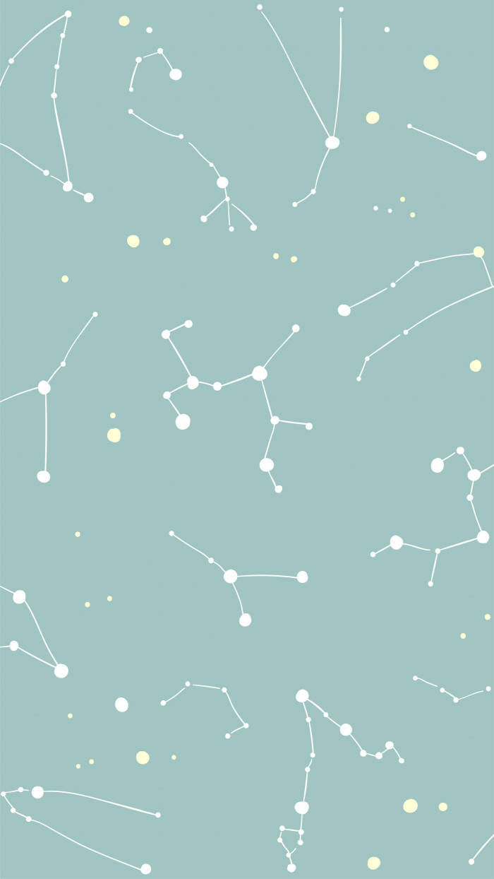 Pastel Green Aesthetic Constellations Wallpaper