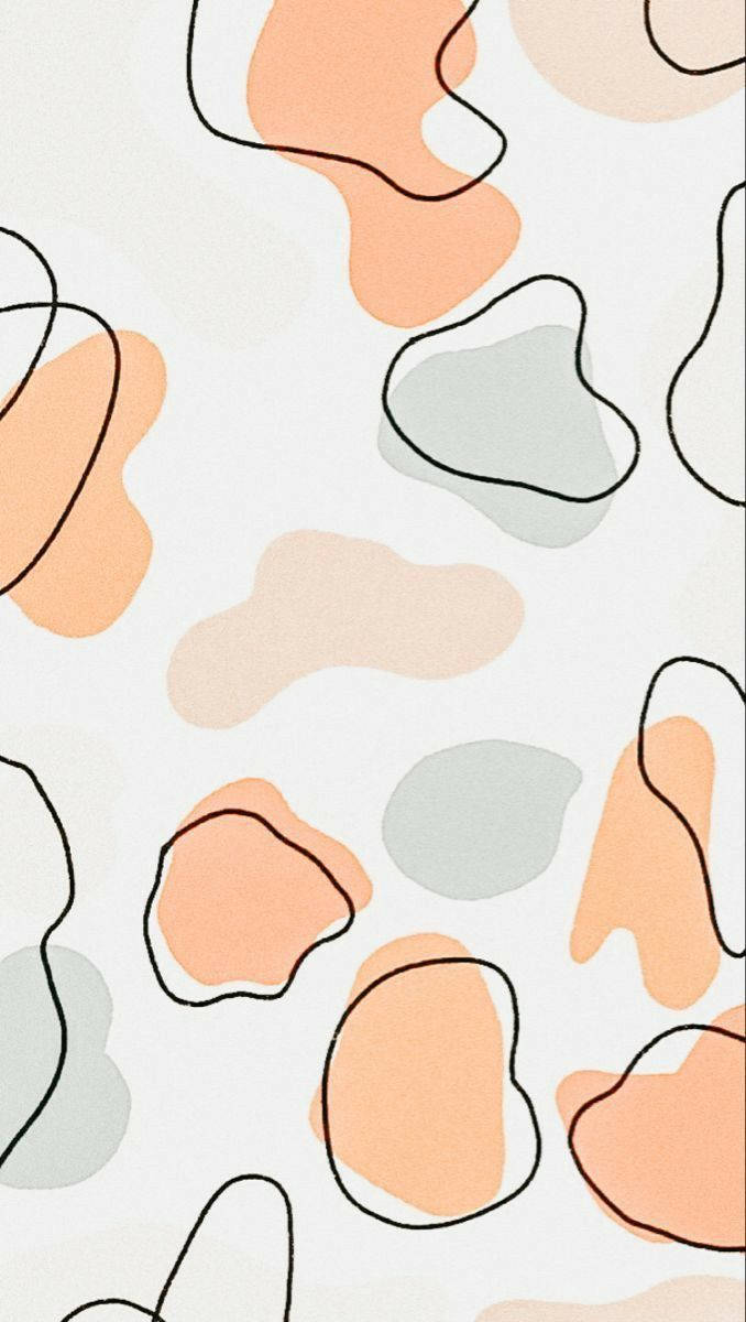 Pastel Orange And Green Outlined Cow Pattern Wallpaper