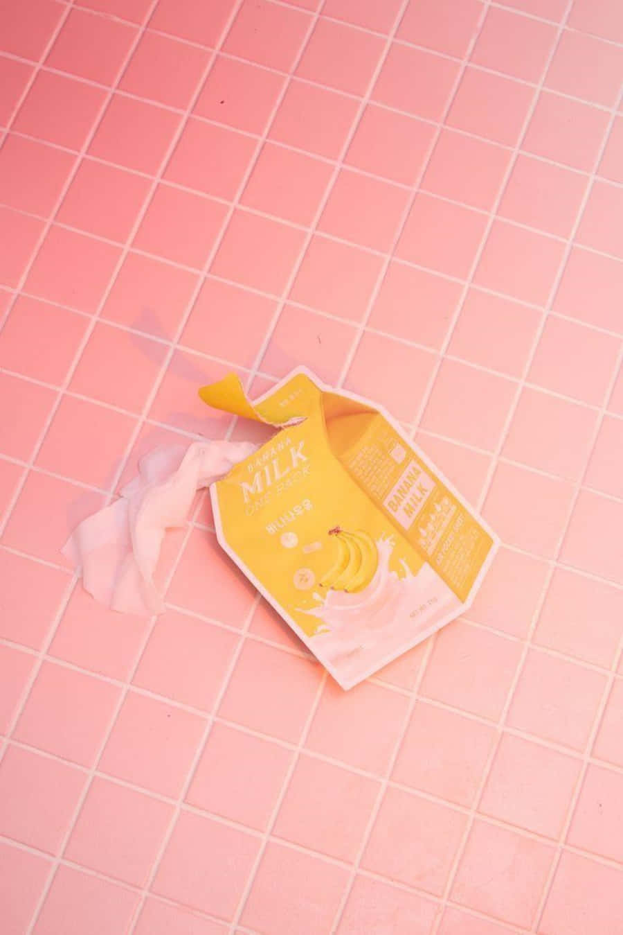Pastel Orange Grid Milk Carton Wallpaper