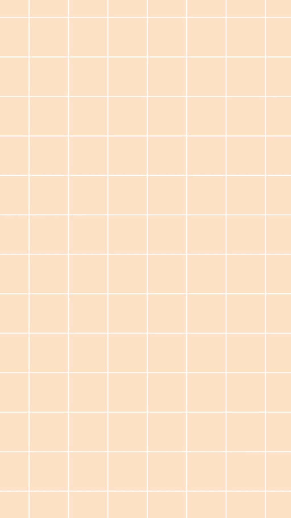 Pastel Peach Aesthetic White Tile Wallpaper