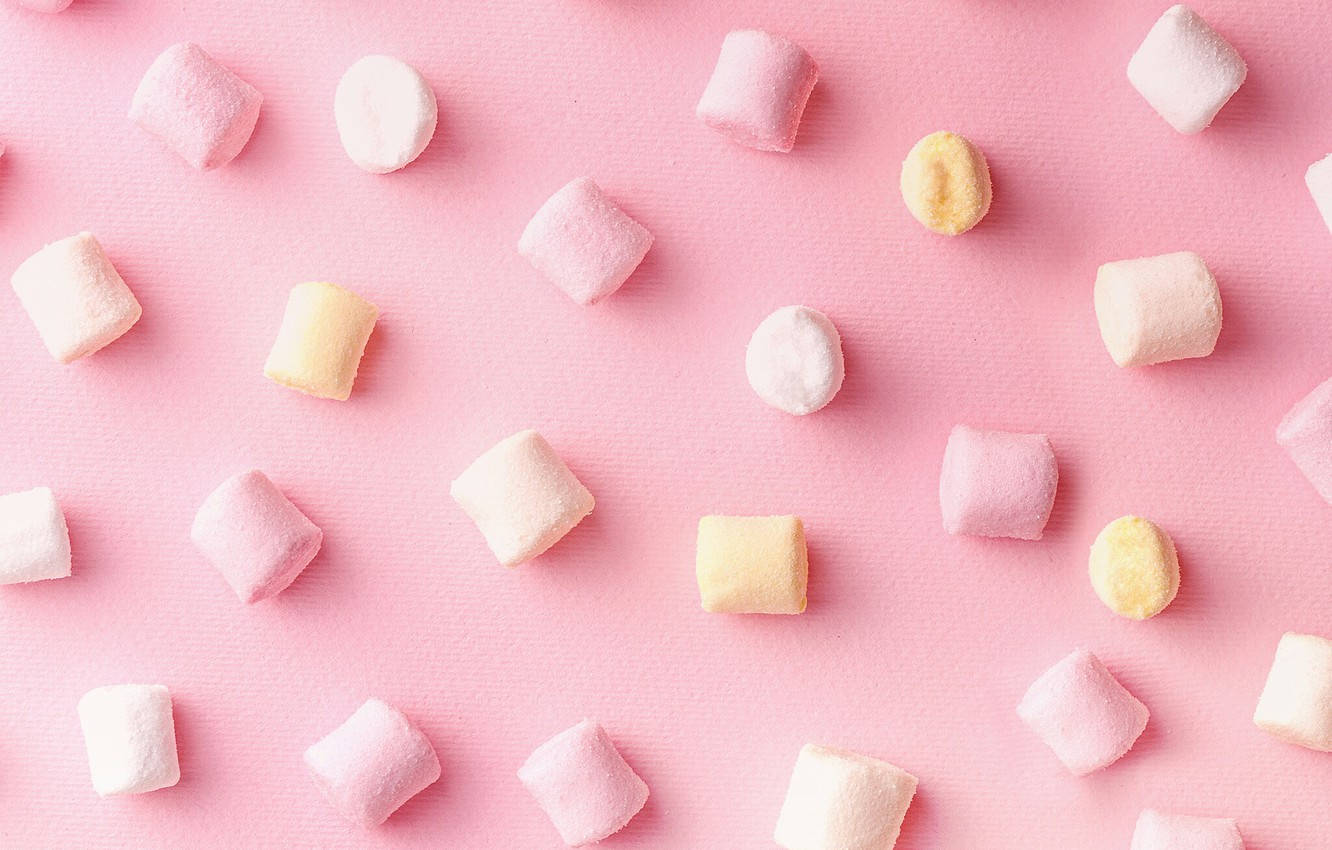Pastel Pink Mini Marshmallows Wallpaper