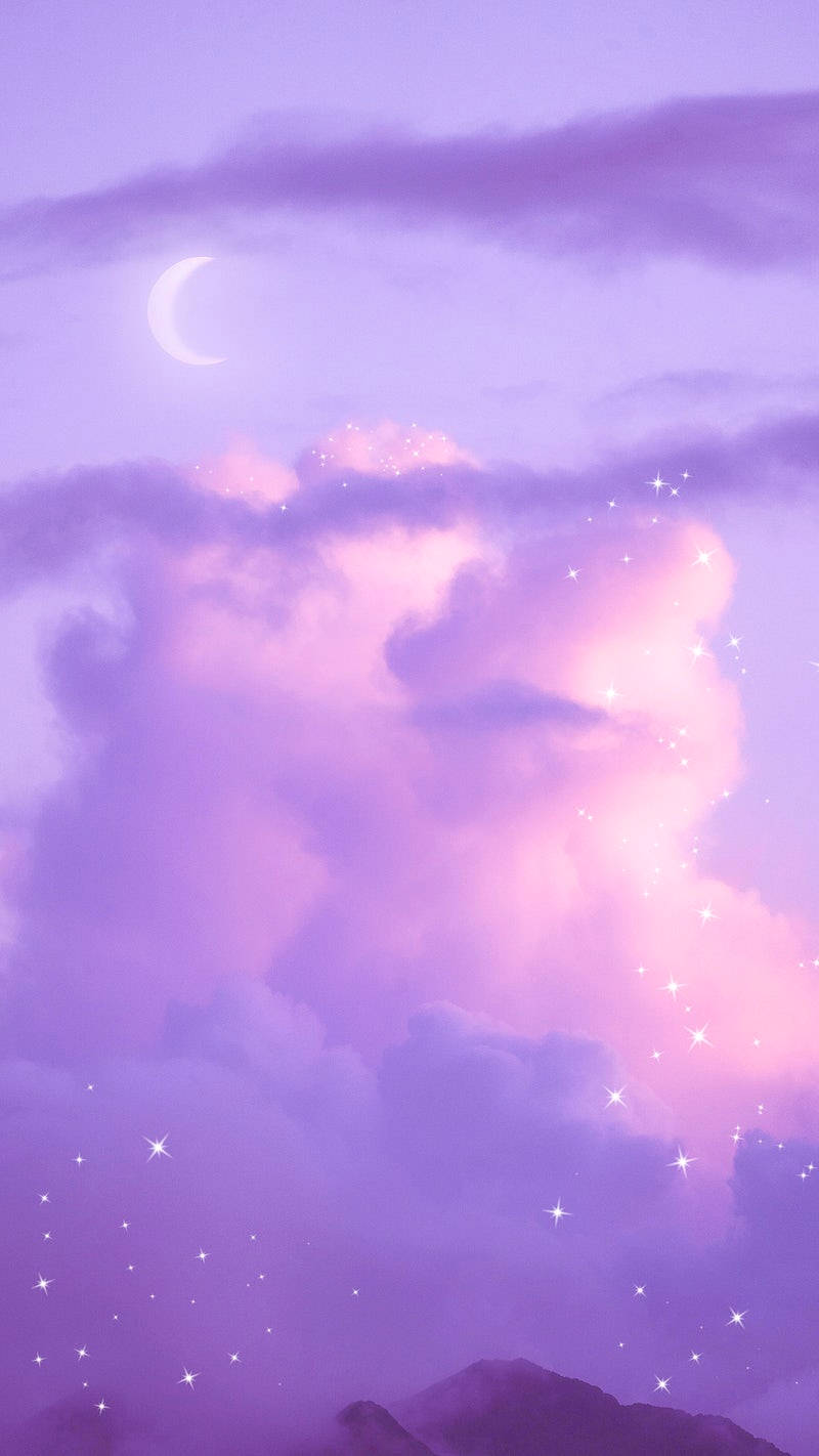 Pastel Skies Purple Iphone Wallpaper