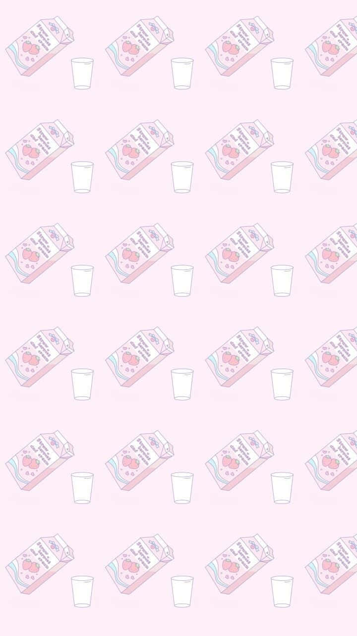 Pastel Strawberry Milk Wallpaper
