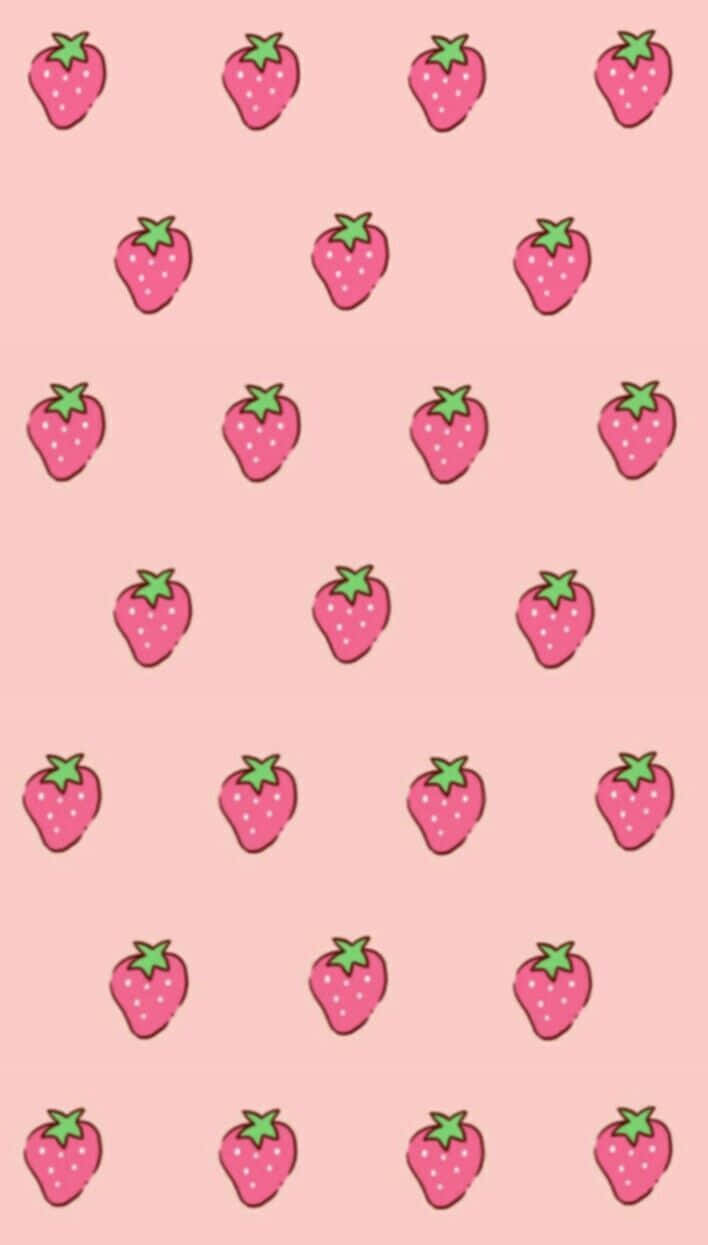 Pastel Strawberry Vertical Art Wallpaper
