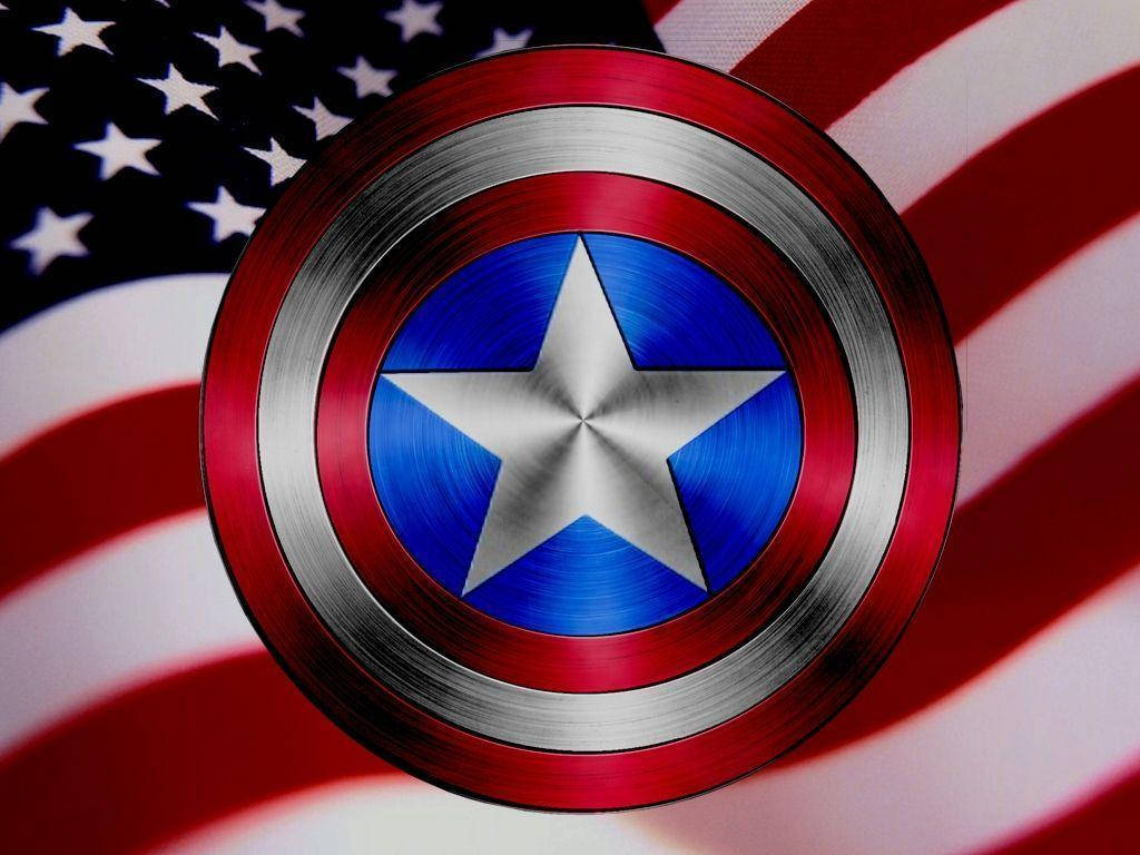 Patriotic Captain America Shield Wallpaper