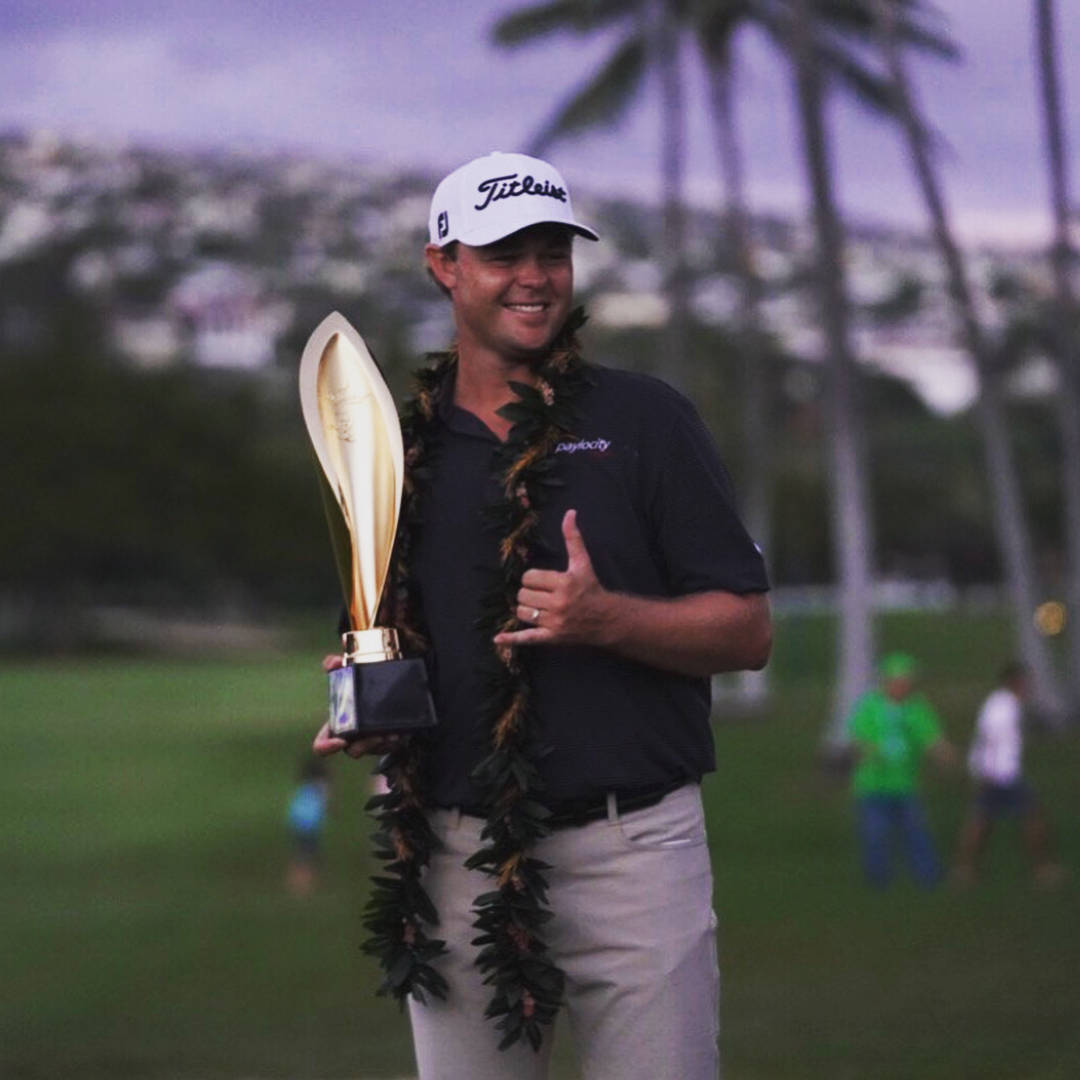 Patton Kizzire Holding His Trophy Wallpaper