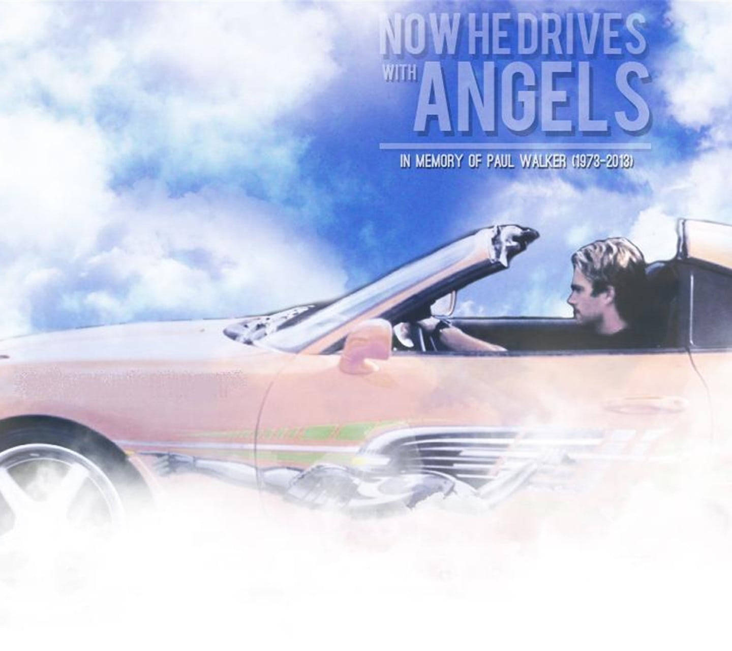 Paul Walker Driving In Heaven Wallpaper