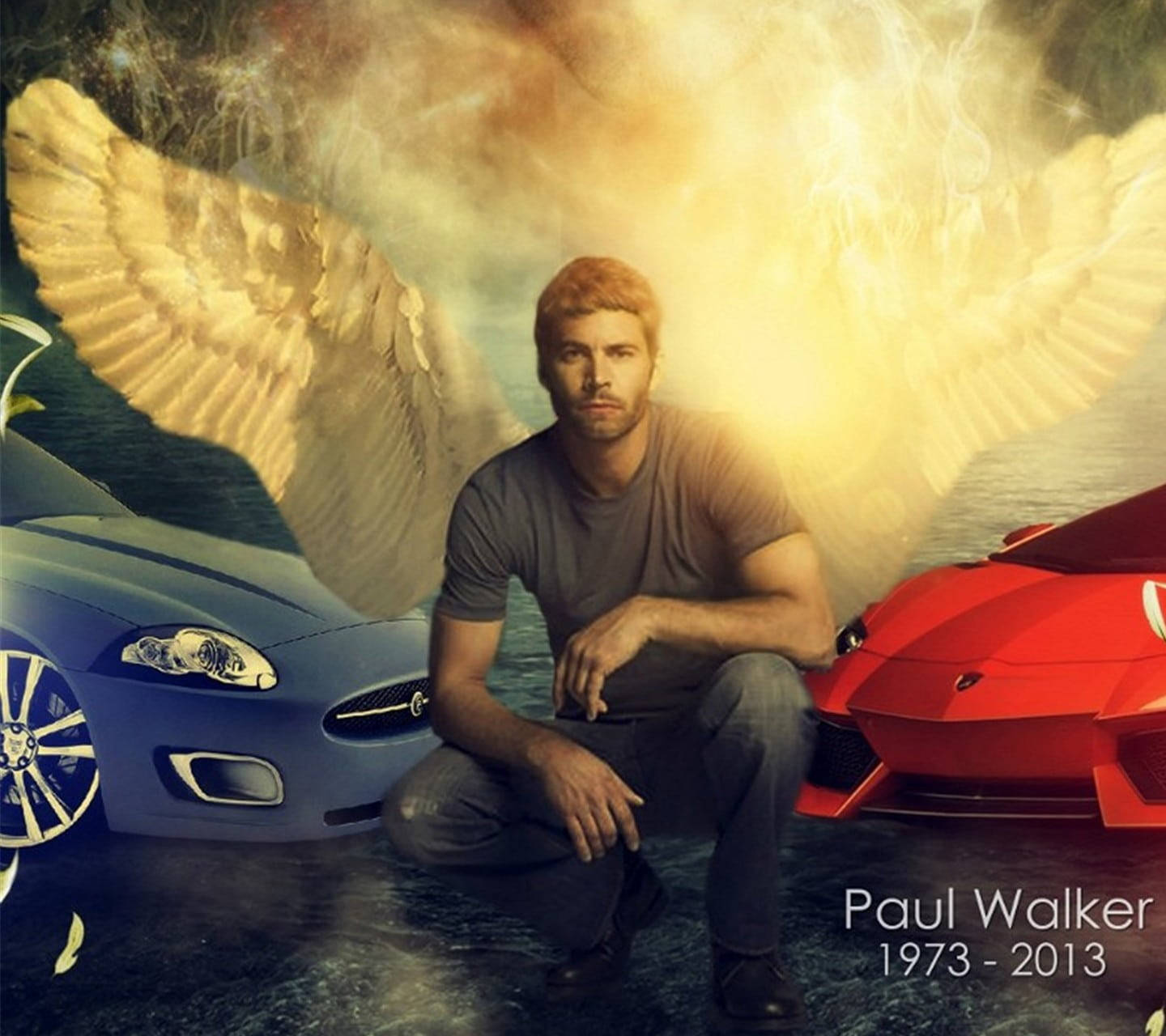 Paul Walker With Angel Wings Wallpaper