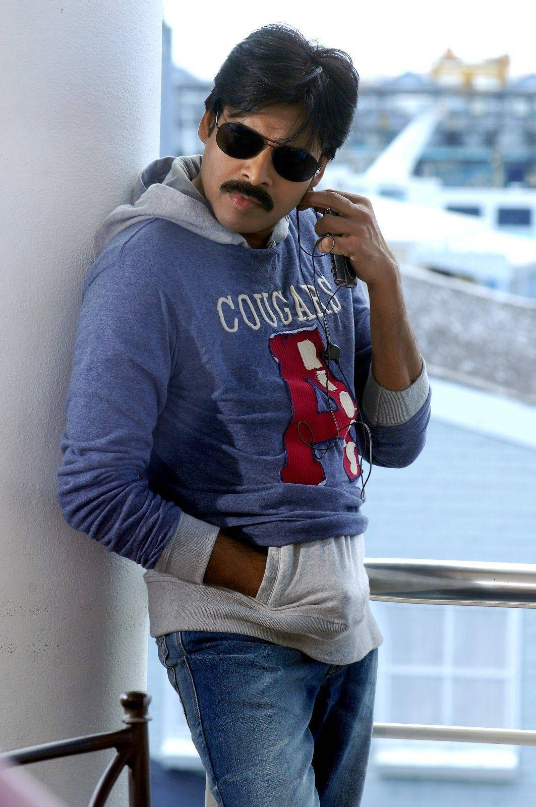 Pawan Kalyan In Blue Hoodie Wallpaper