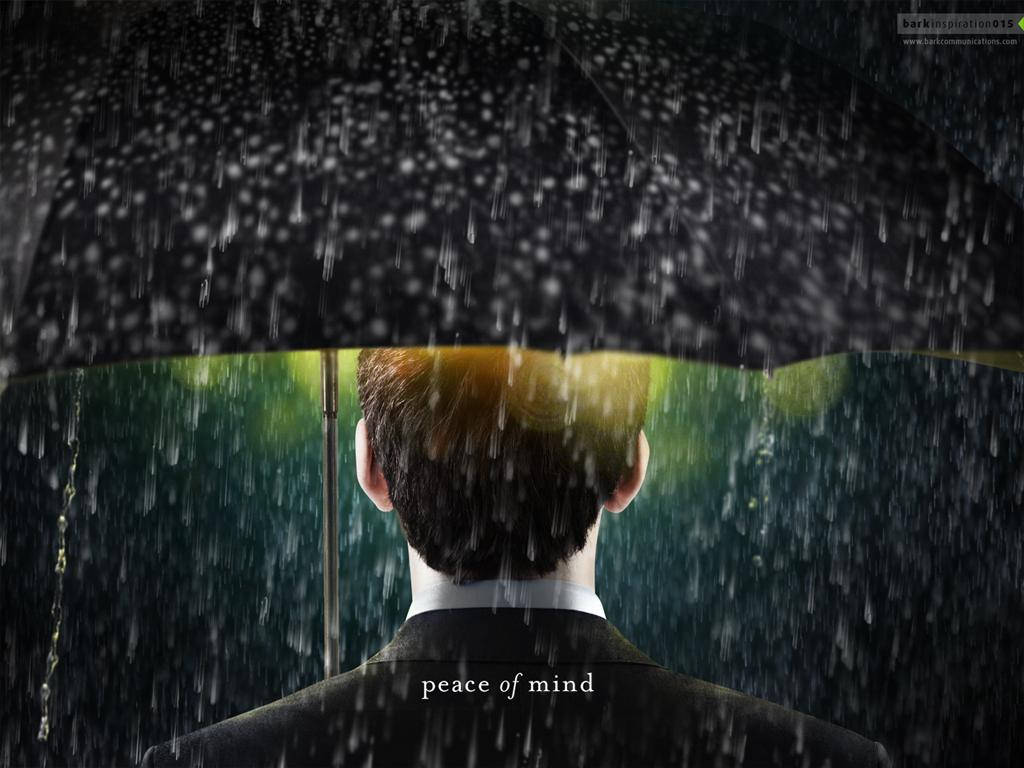 Peace Of Mind Man With Umbrella Wallpaper