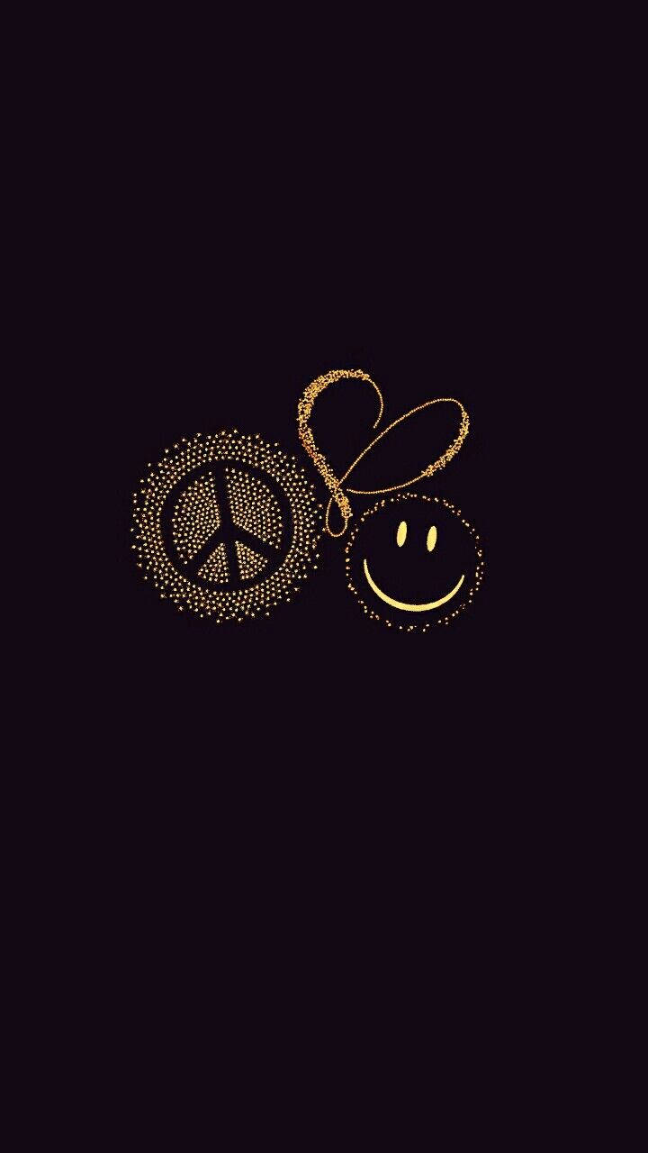Peace Symbol Heart Smiley Wallpaper