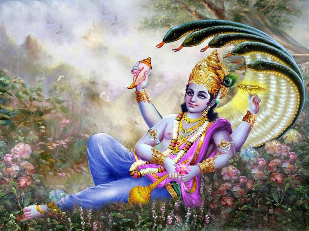 Peaceful Lord Vishnu Hd Wallpaper