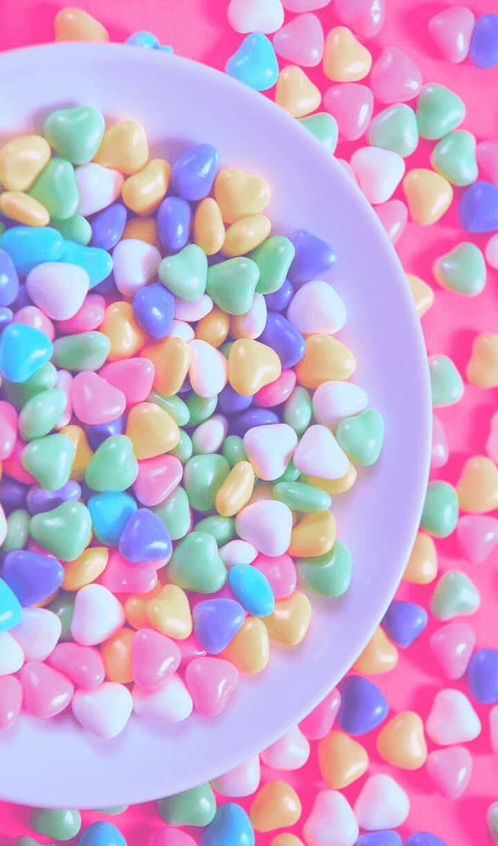 Pebble Heart Candy Aesthetic Wallpaper