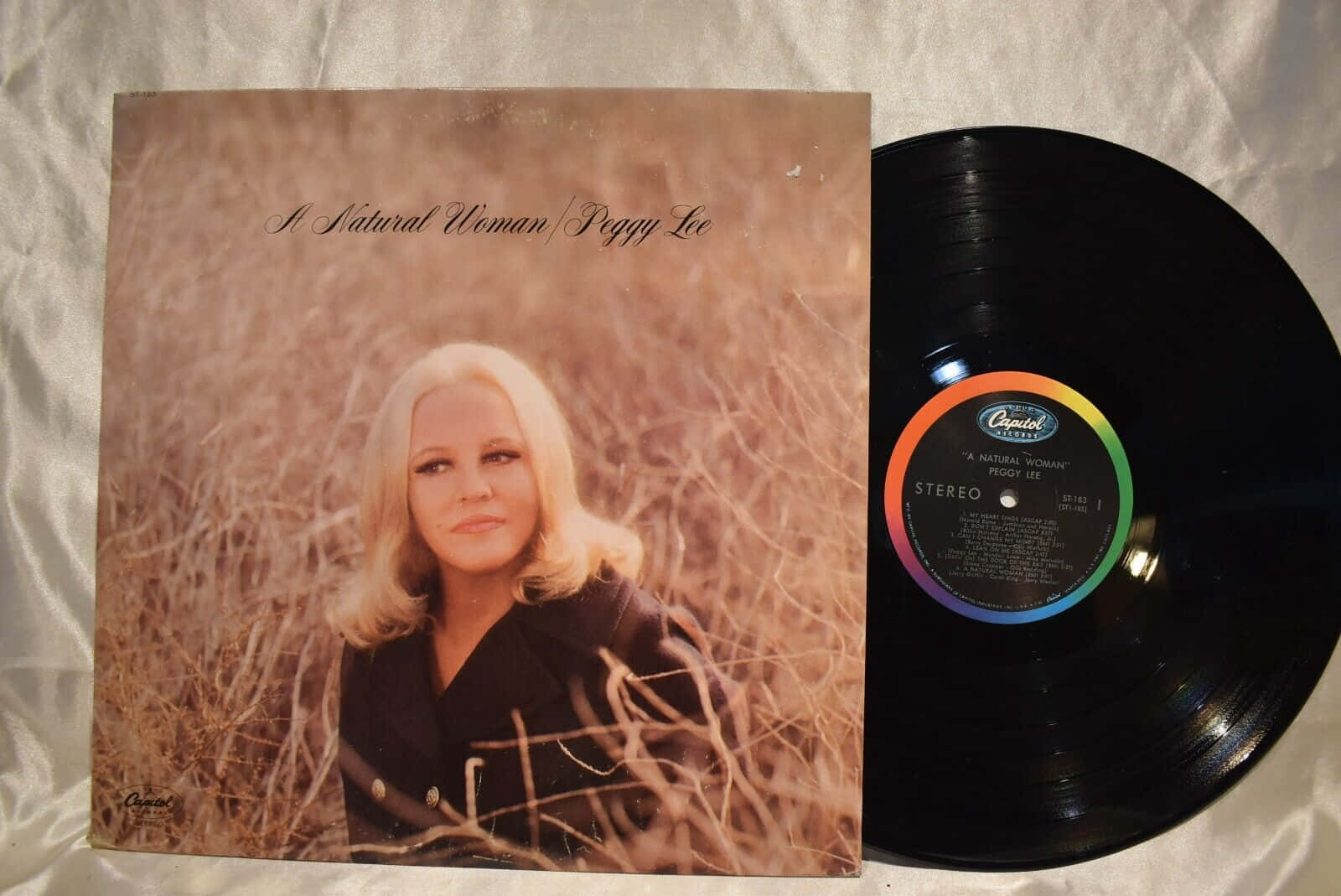 Peggy Lee A Natural Woman Vinyl Record Wallpaper