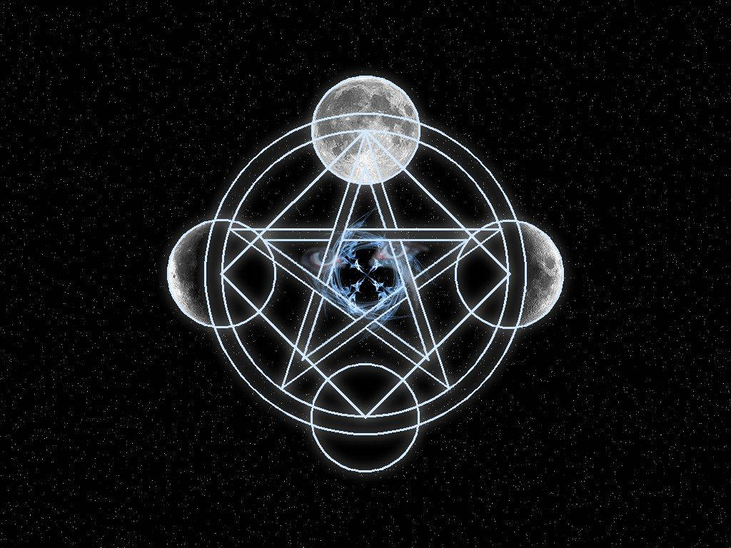 Pentagram With Moons Wallpaper