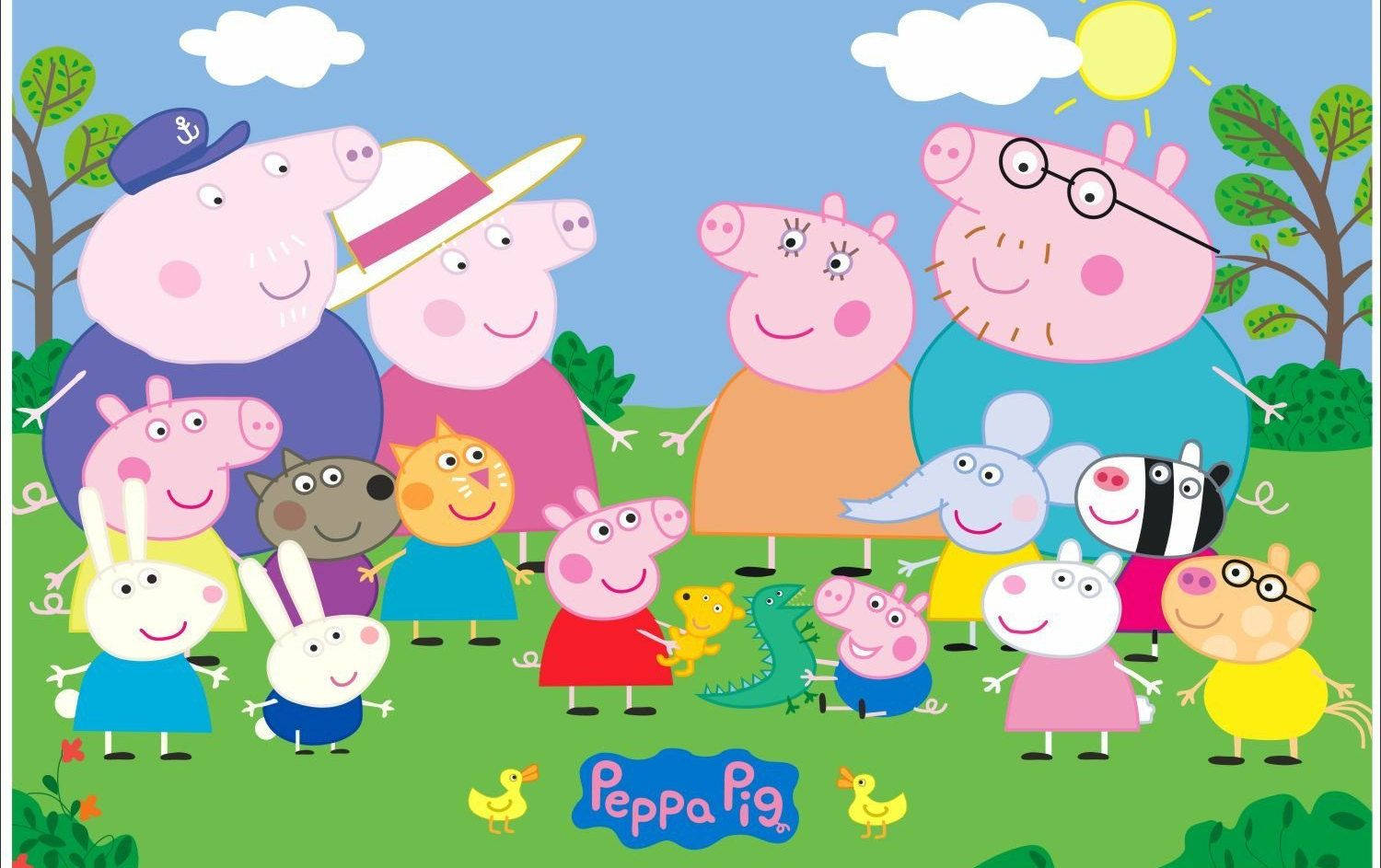 Peppa Pig Family And Friends Wallpaper