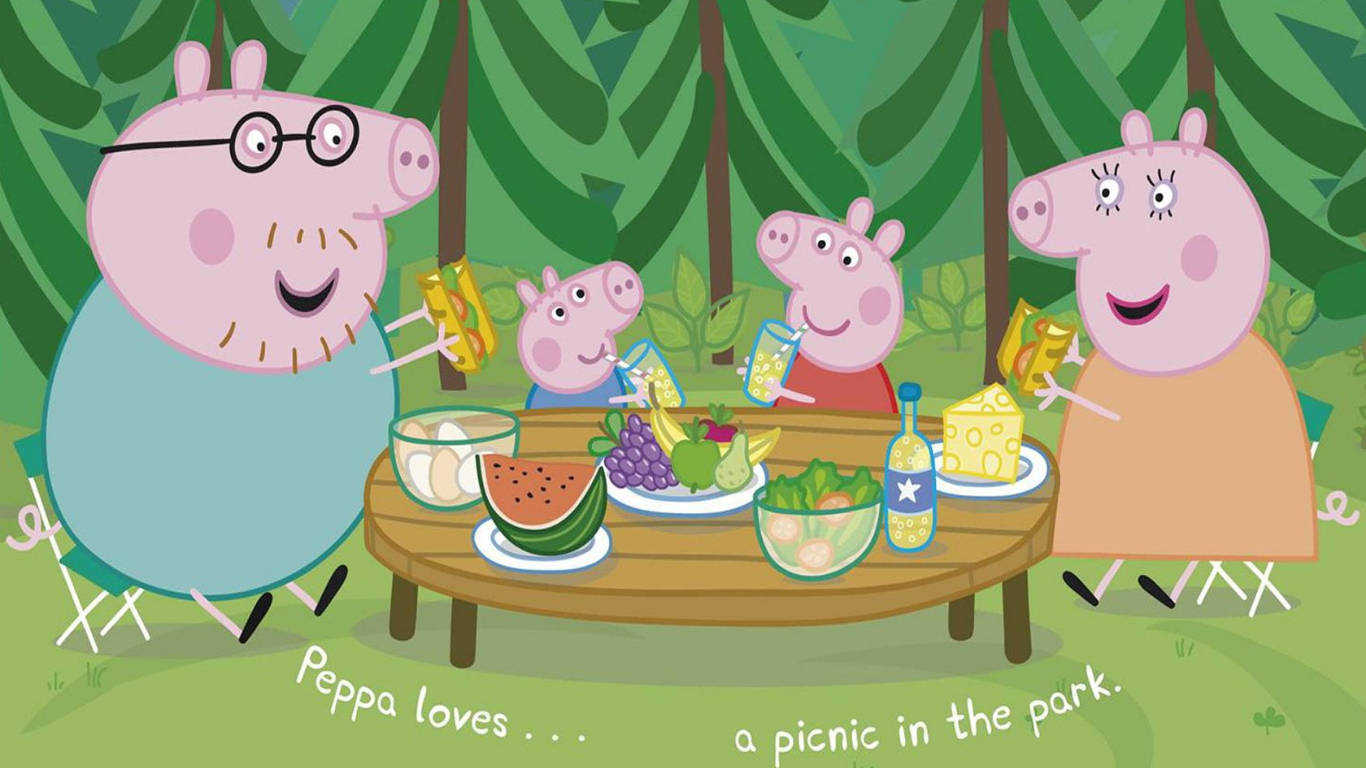 Peppa Pig Family Picnic Wallpaper