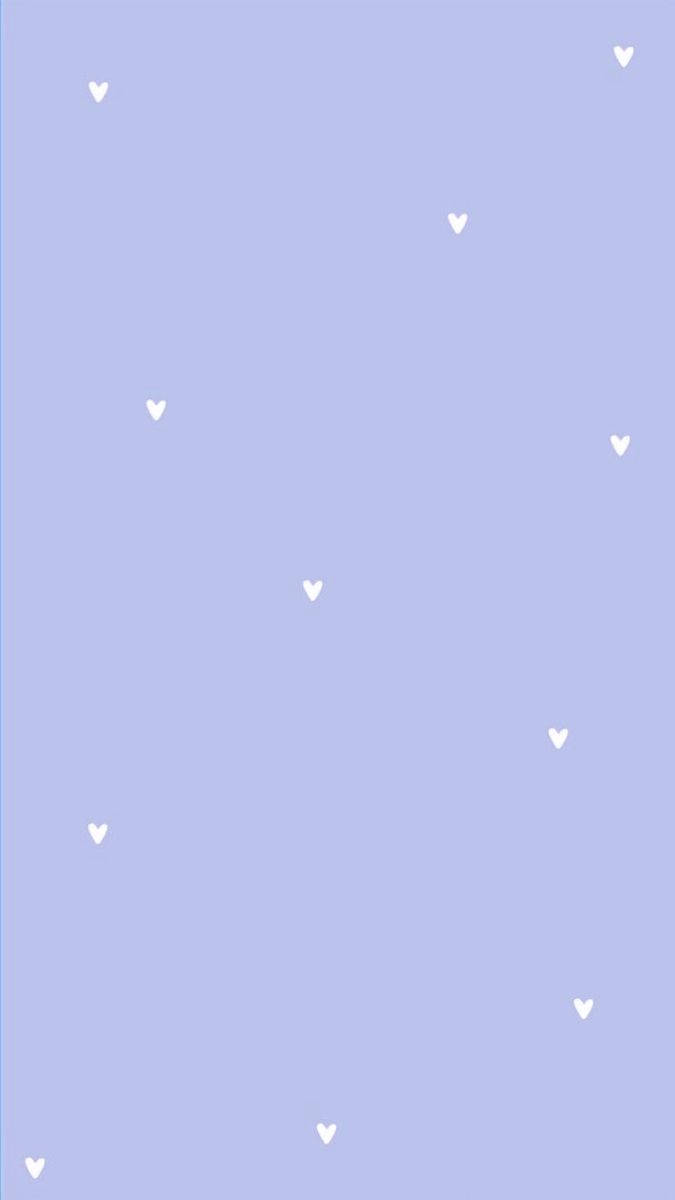 Periwinkle Minimalist Hearts Pattern Wallpaper