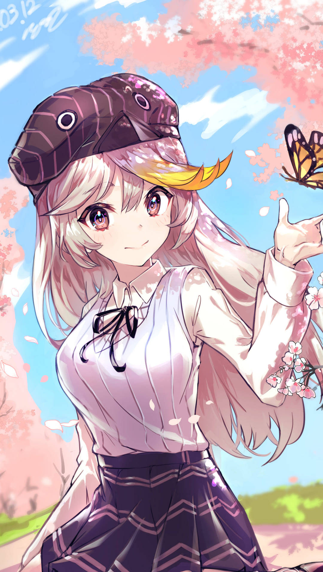Phone Girl With Butterfly Wallpaper