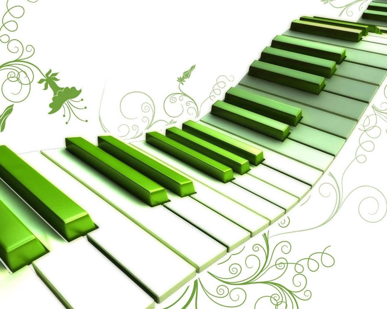 Piano Green Abstract Wallpaper