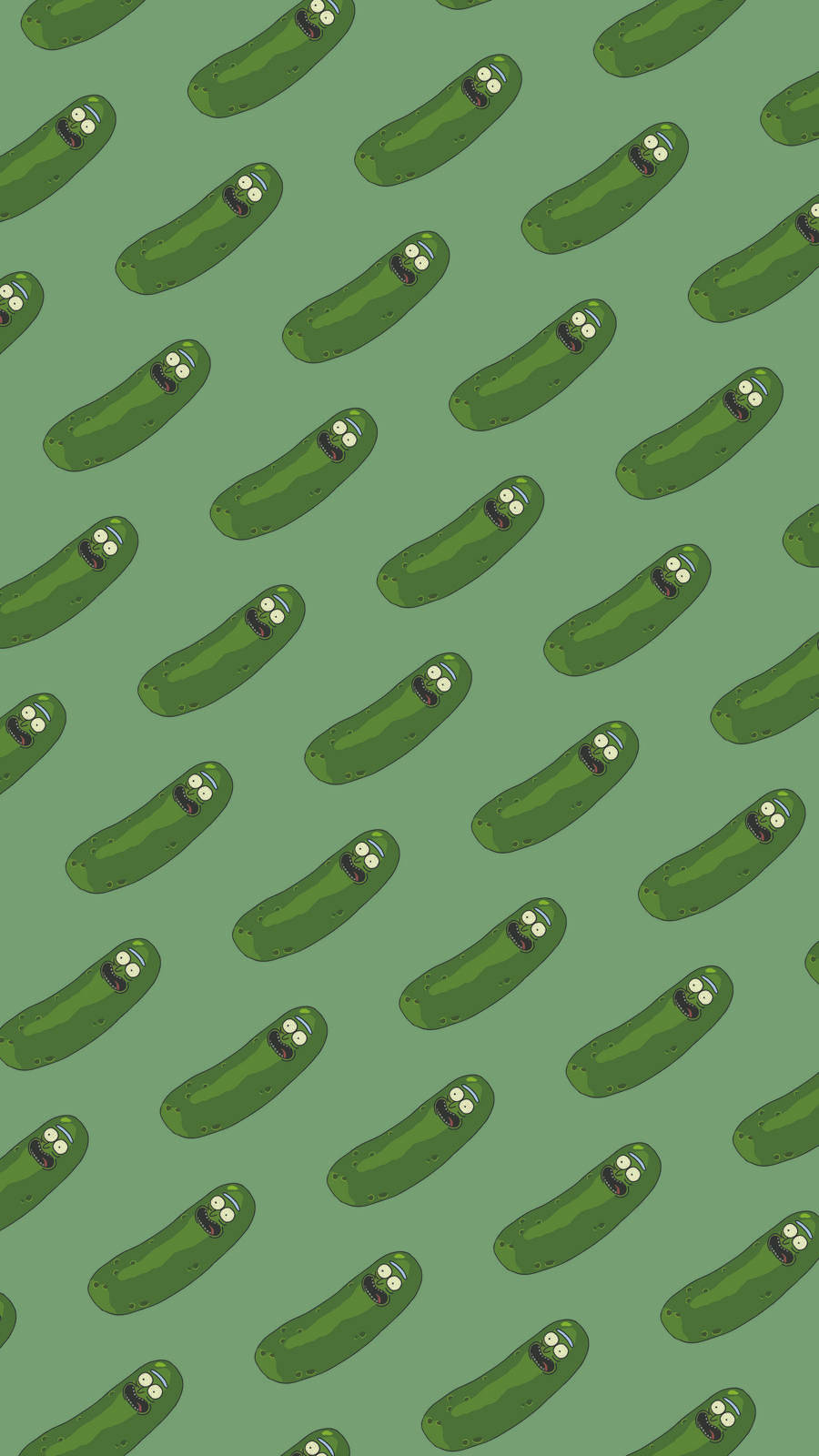 Pickle Rick Pattern Wallpaper