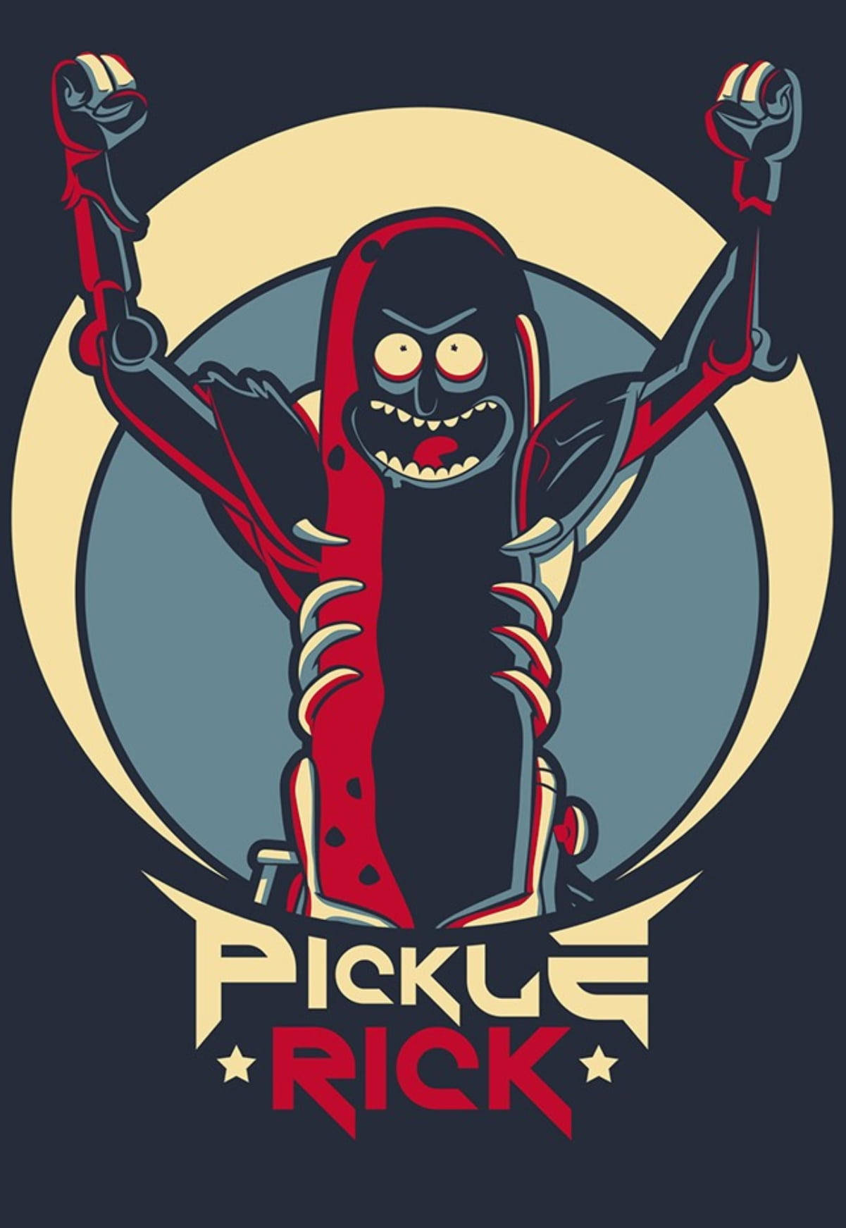Pickle Rick Raising His Arms Wallpaper